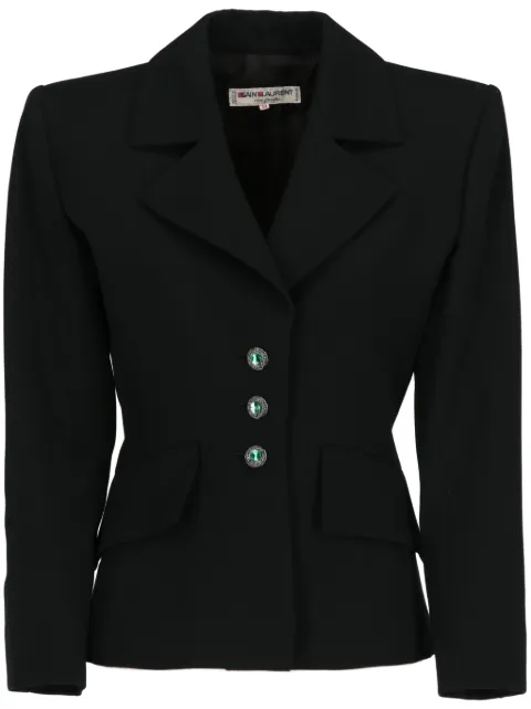 Saint Laurent Pre-Owned 1980s wool blazer Black SAI600RN
