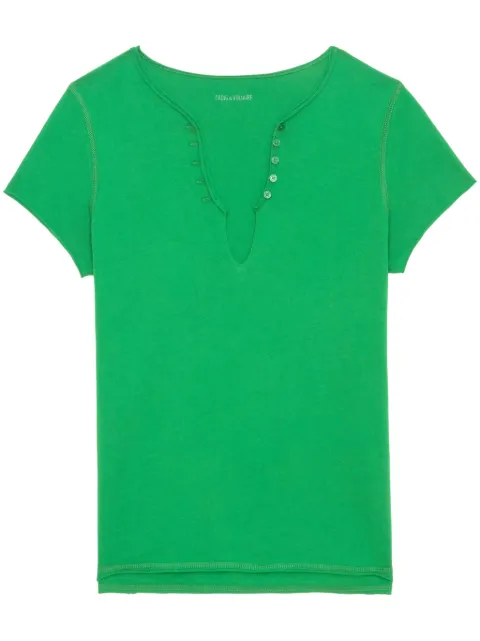 Zadig&Voltaire Henley T-shirt Green JWTN00447