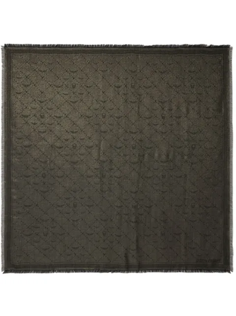 Zadig&Voltaire Glenn monogram metallic scarf Grey OWSC01492