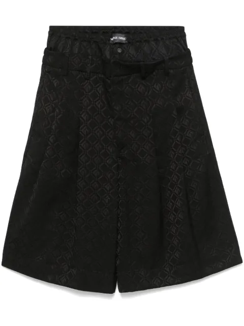 Marine Serre Moon Diamond tailored shorts Black MSH010ACWOV0024