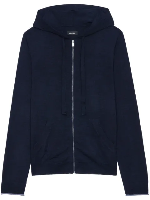 Zadig&Voltaire Clash cardigan 100% merino wool Blue KMCA01262
