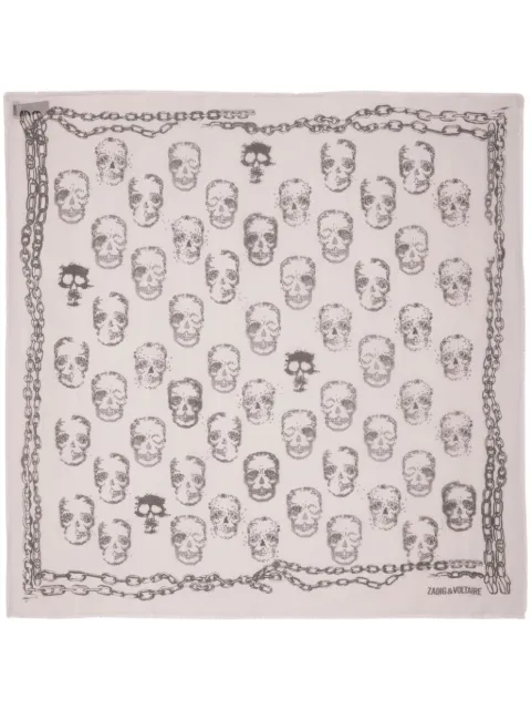 Zadig&Voltaire Kerry scarf skull 35 Neutrals OWSC01500