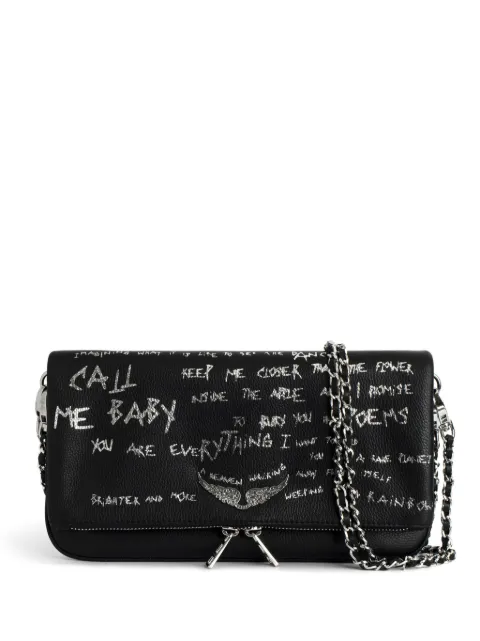 Zadig&Voltaire Rock graffiti clutch Black LWBA03903