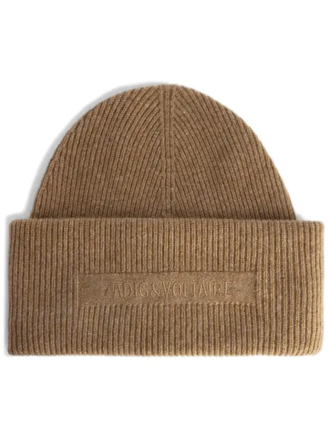 Zadig&Voltaire cashmere beanie hat Brown KWAK01070