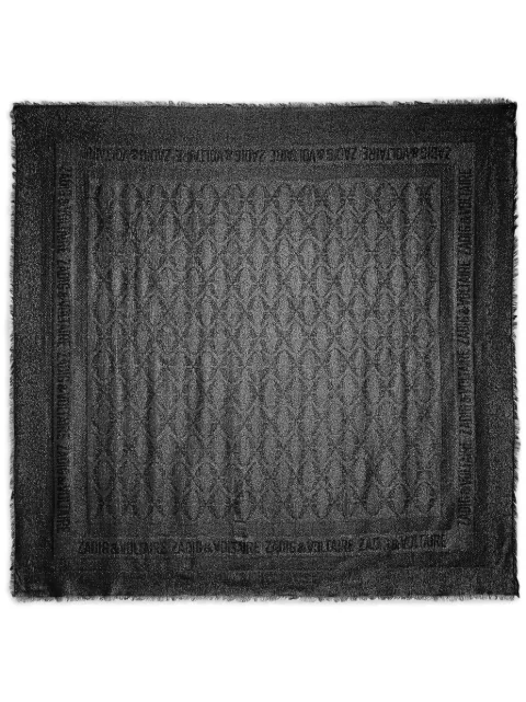 Zadig&Voltaire Glenn monogram metallic scarf Silver OWSC01492