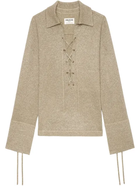 Zadig&Voltaire Listy knitted top Gold KWSW02780