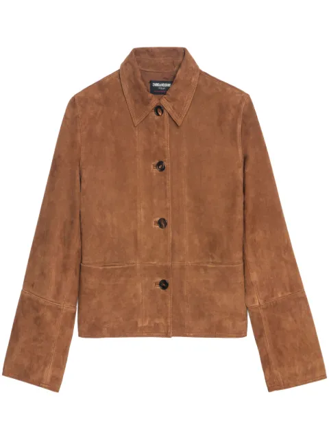 Zadig&Voltaire Lessa jacket 100% suede leather Brown RWOW01246