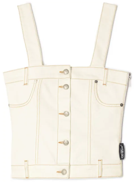 Off-White denim corset top Neutrals OWYP009S25DEN0020100