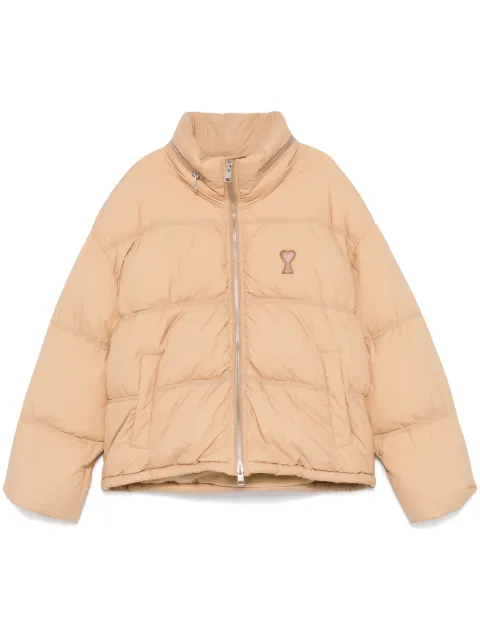 AMI Paris Ami De Coeur puffer jacket Brown HJK403PA0009