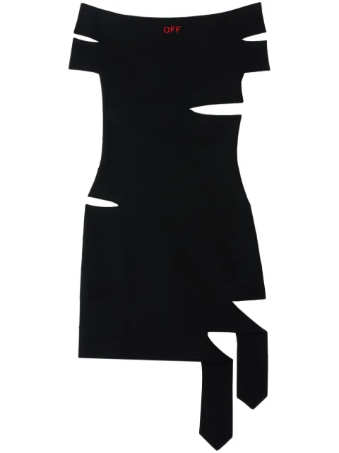 Off-White cut out-detail mini dress Black OWHI12BS25KNI0011027