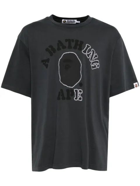 A BATHING APE® Garment Dye College Tee Grey 001CSK801314M