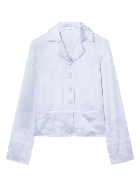 Off-White Fresco-jacquard pyjama shirt White OWGE028S25FAB0024201