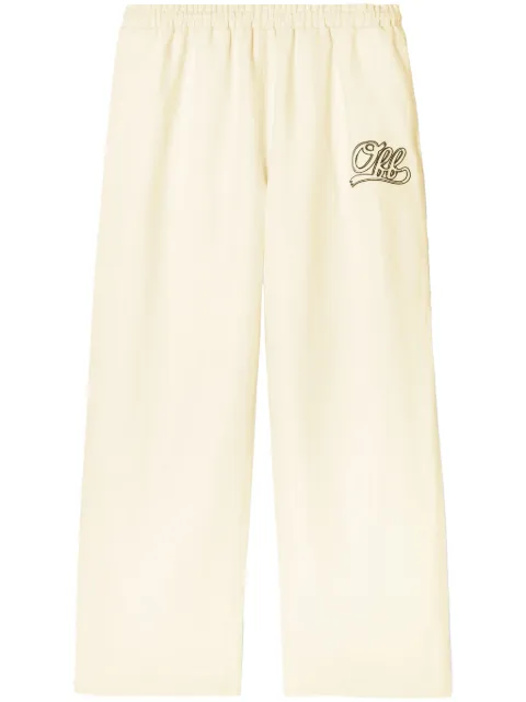 Off-White logo-print trousers Neutrals OMCP003S25FAB0020B10