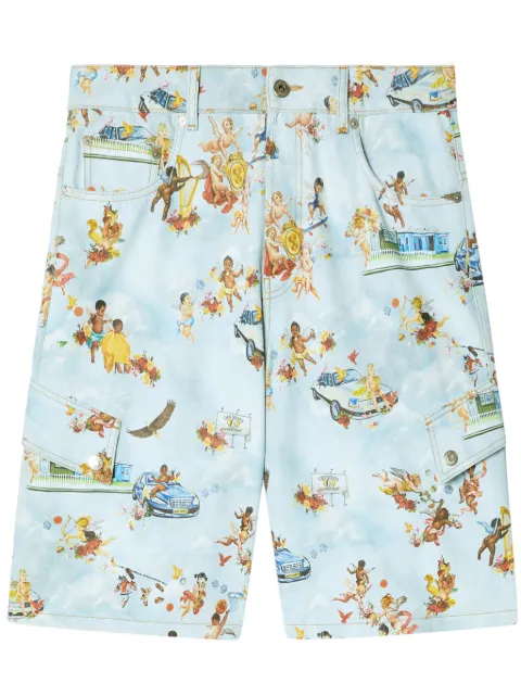 Off-White fresco-print shorts Blue OMYC024S25DEN0018400