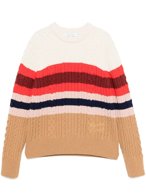 Maison Kitsuné striped cable jumper Multicolour NW00806KH00010038