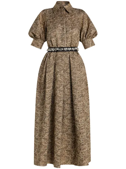 Dice Kayek jacquard maxi dress Gold FW24R249