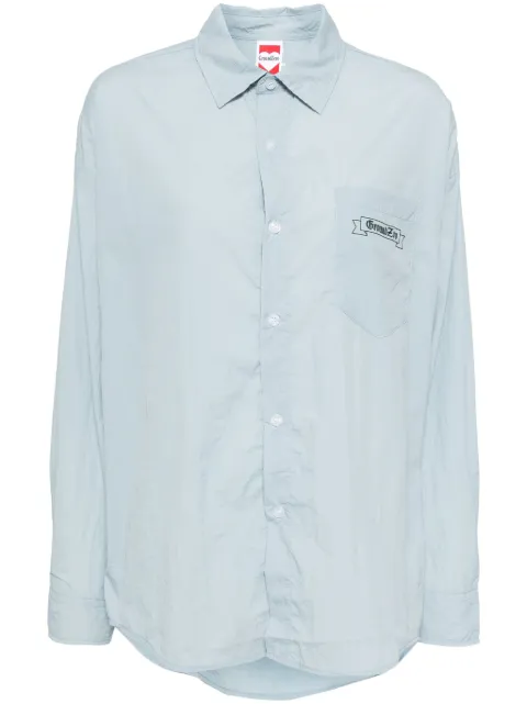 Ground Zero logo-print shirt Blue GZOJNYW000120