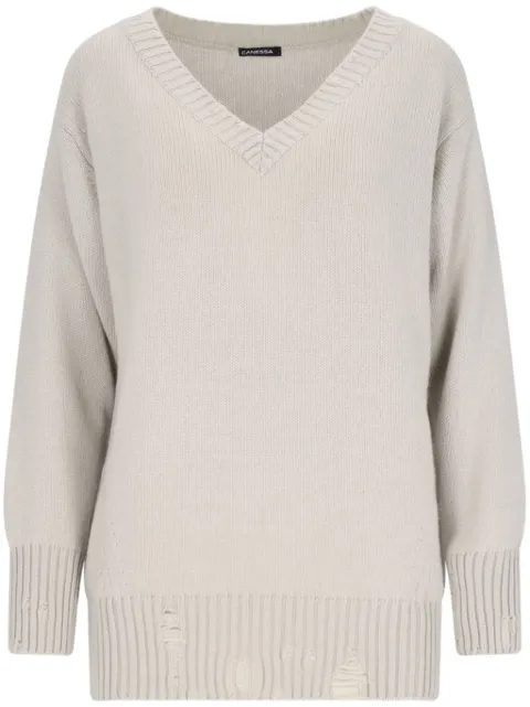 Canessa distressed sweater Grey NWKV007FK0001