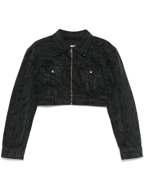 ROTATE BIRGER CHRISTENSEN zebra-print denim jacket Black 114027