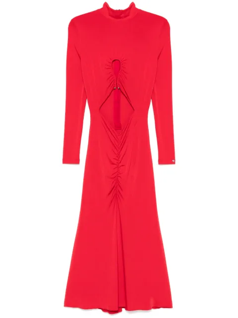 NISSA cut out-detail midi dress Red RS15448RED
