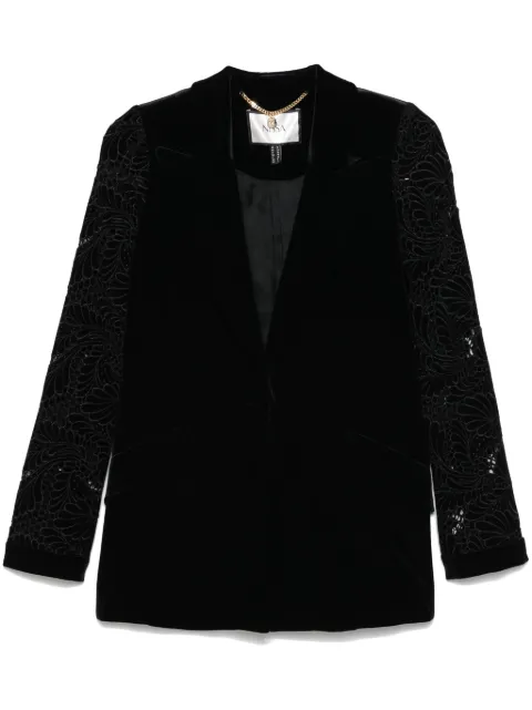NISSA floral-embroidered blazer Black S15398
