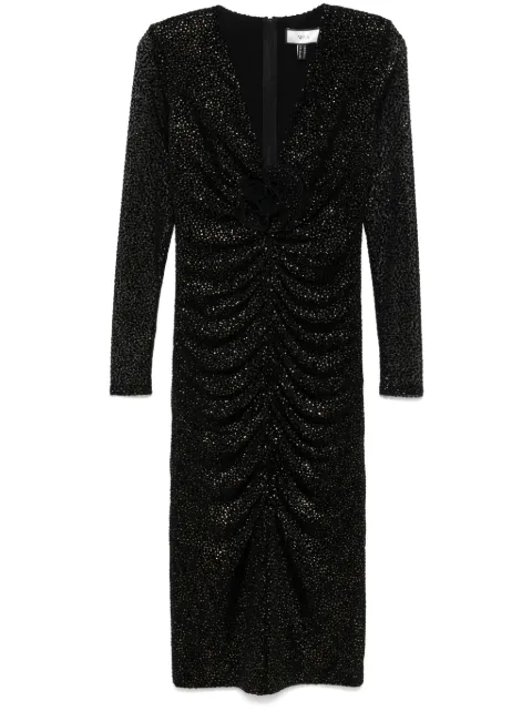 NISSA polka-dot tulle midi dress Black RS15279