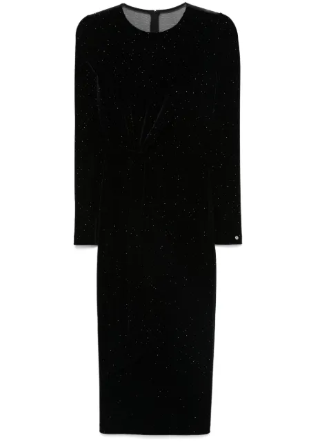 NISSA velvet midi dress Black RS15223BLACK