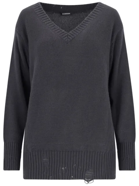 Canessa distressed sweater Grey NWKV007FK0001