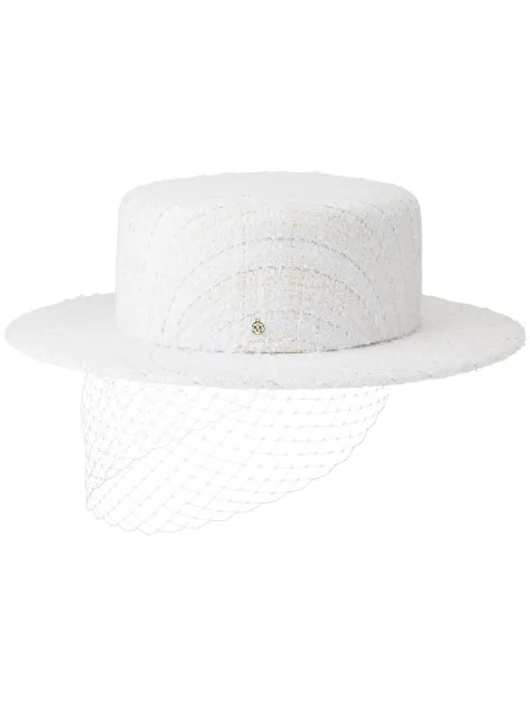 Maison Michel Kiki boater hat White 1041150001