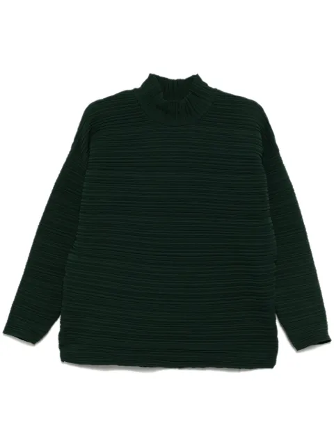 Pleats Please Issey Miyake crepe knitted top Green PP48KK801