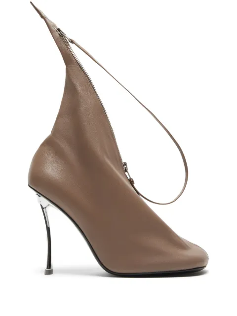 Acne Studios 100m leather zip pumps Brown AD0784