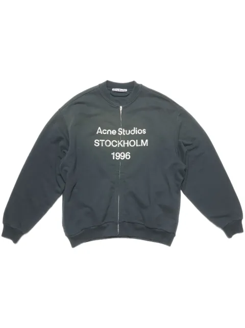 Acne Studios logo-print distressed-effect sweatshirt Grey CI0189