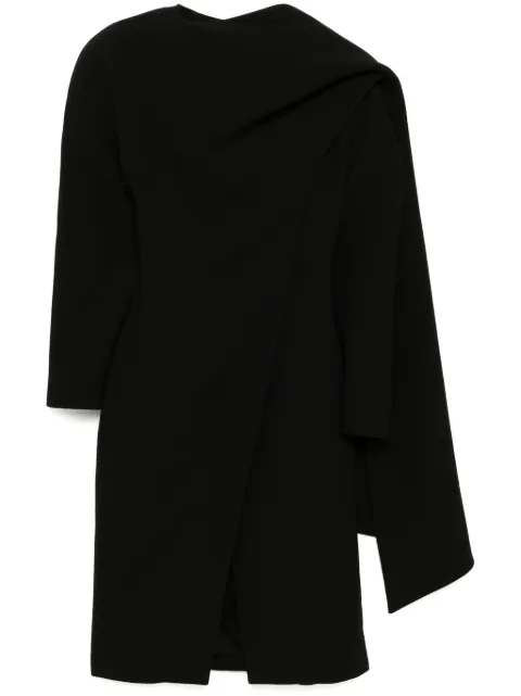 Mugler scarf wool coat Black 24W1MA0182193
