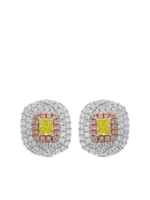 HYT Jewelry 18k white gold diamond earrings White E23HR