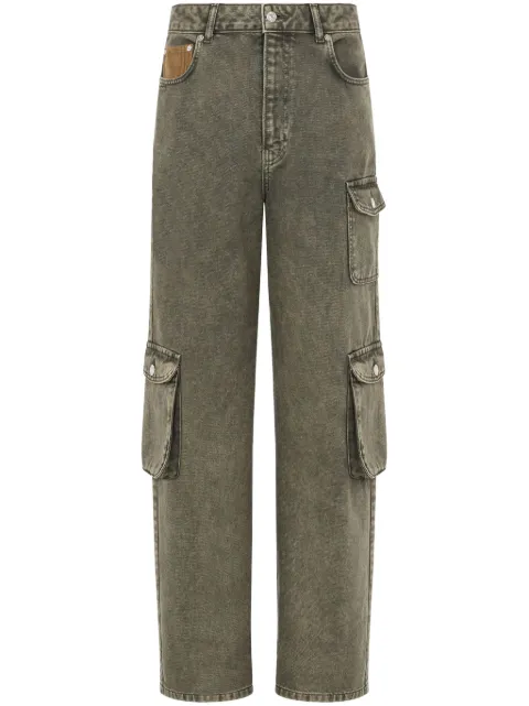 MOSCHINO JEANS straight-leg cargo jeans Green A03253218