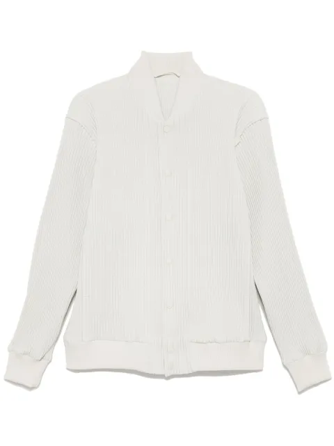 Homme Plissé Issey Miyake pleated bomber jacket Neutrals HP48FC256