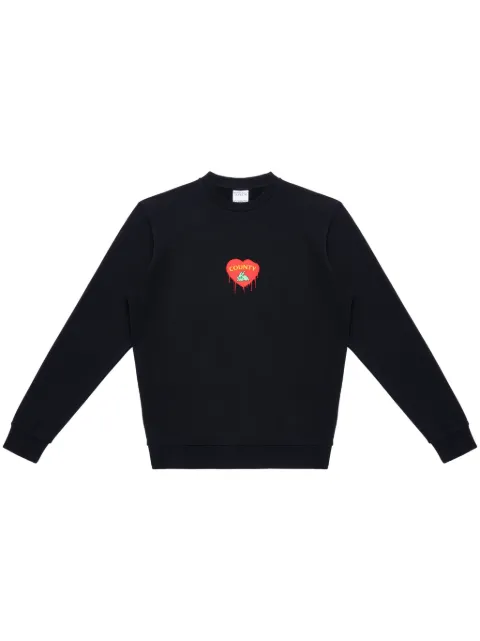 COUNTY OF MILAN Bunny Heart sweatshirt Black CMBA009S25FLE0031025