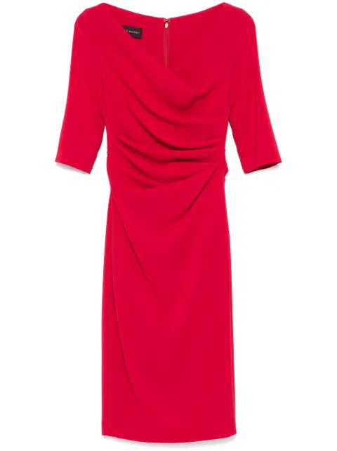 Talbot Runhof ruched midi dress Red OS015104UT15