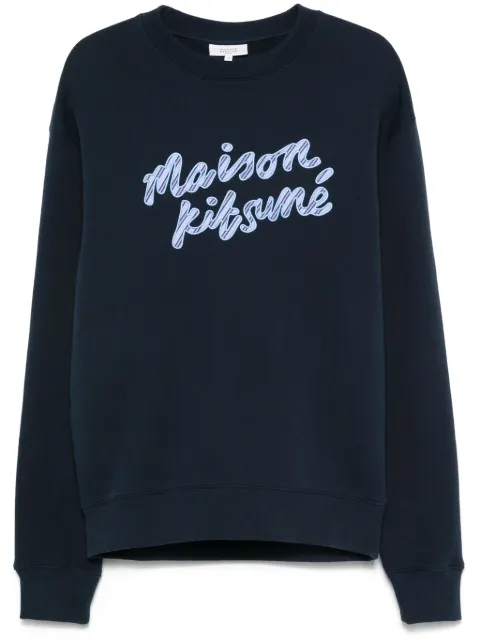 Maison Kitsuné logo-embroidered sweatshirt Blue NM00310KM0307