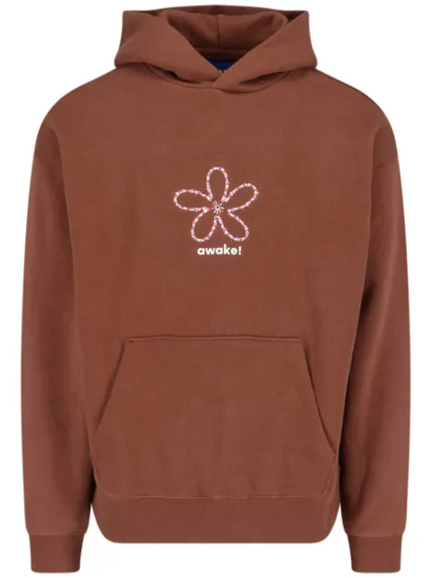 Awake NY logo-print hoodie Brown AWKFW24HD302