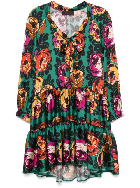 Talbot Runhof floral-print mini dress Green OS066002NB55