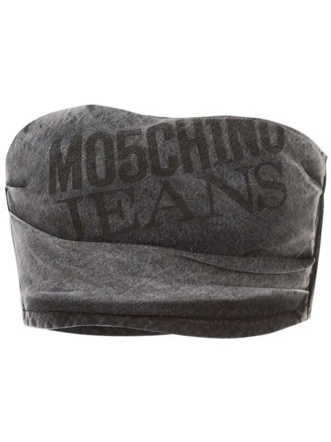 MOSCHINO JEANS denim crop top Grey A08103219