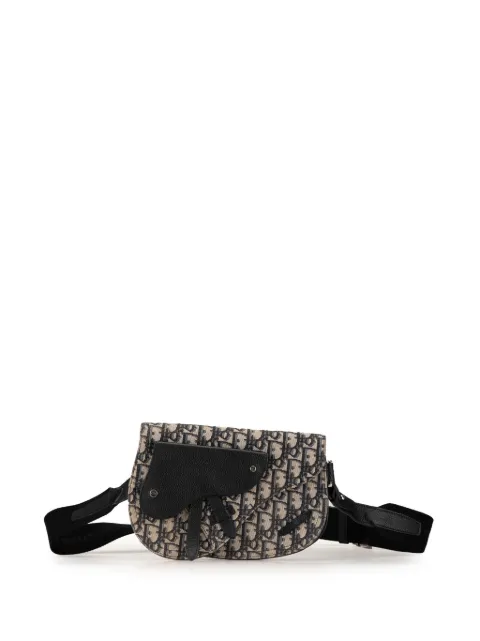 Christian Dior Pre-Owned 2019 Oblique Saddle Messenger Pouch crossbody bag Black 9CBS10D81HEFFIJB