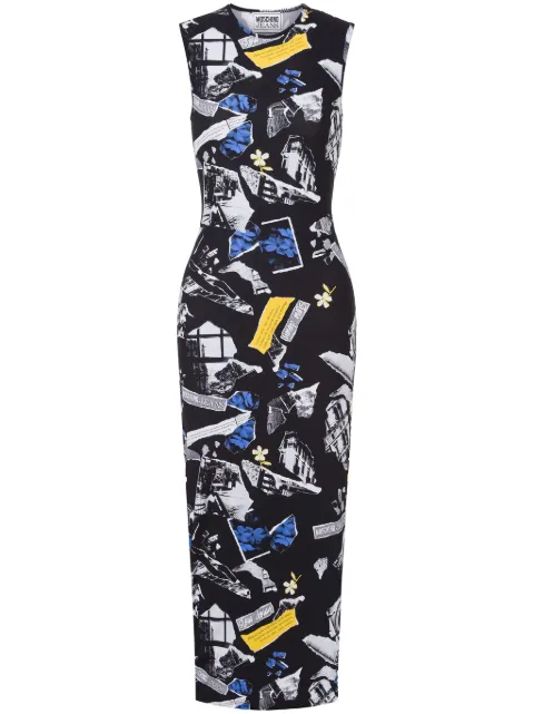 MOSCHINO JEANS printed midi dress Black A04713242