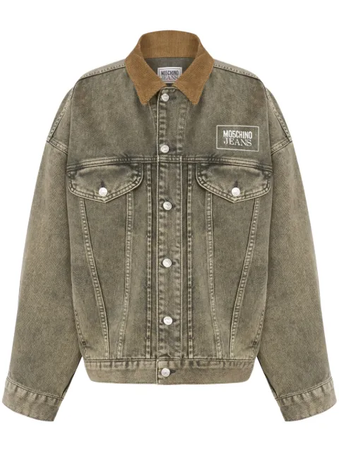 MOSCHINO JEANS logo-print denim jacket Grey A05083218