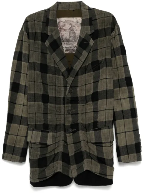 Ziggy Chen check pattern blazer Grey 0M2430912