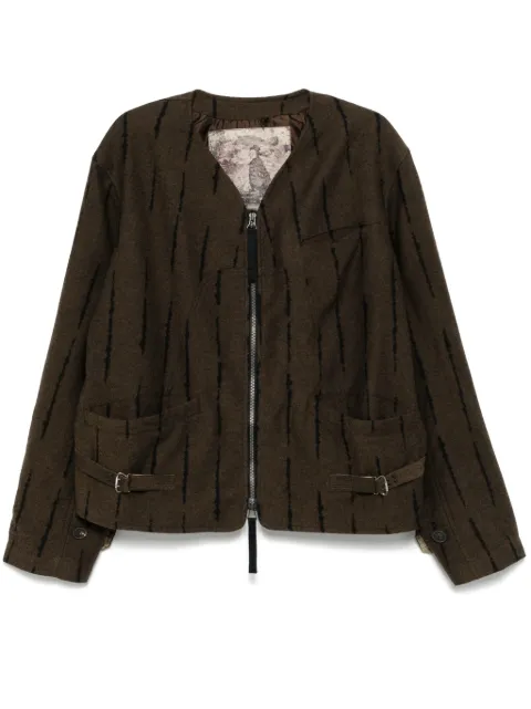 Ziggy Chen twill weave jacket Brown 0M2430914
