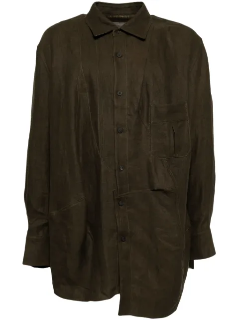 Ziggy Chen linen shirt Brown 0M2430725