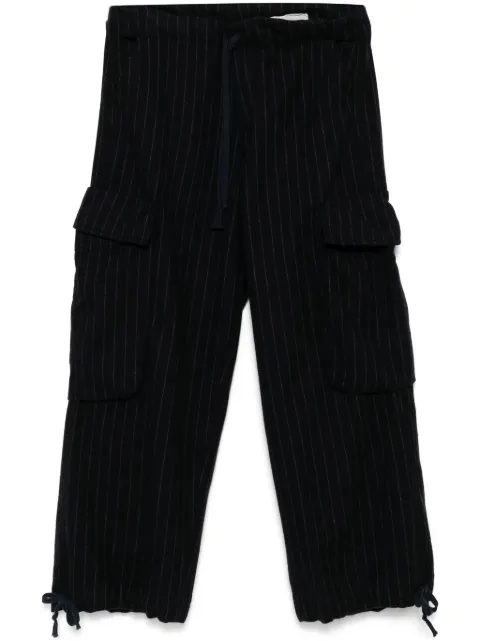Greg Lauren pinstriped wide trousers Blue JM200