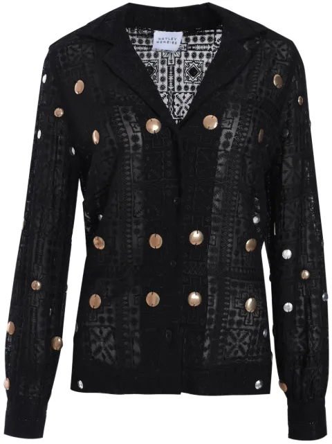 Hayley Menzies stud-embellished shirt Black AW2401103WVSH